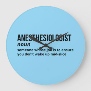 Anästhesist Definition Clock - Funny Medical Große Wanduhr