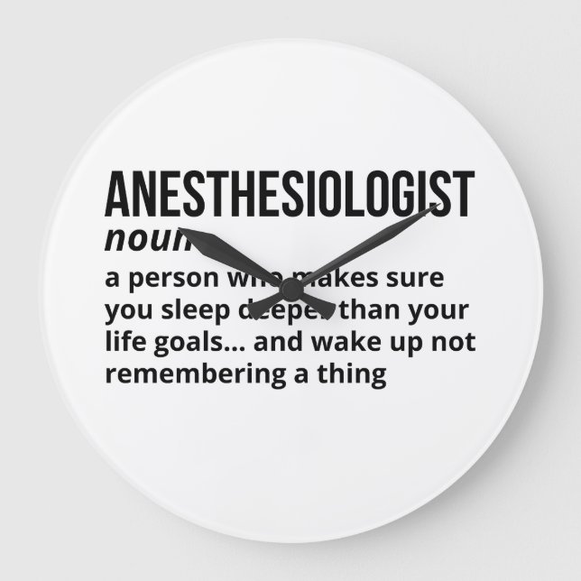 Anästhesist - Funny Definition Gift Große Wanduhr (Vorderseite)