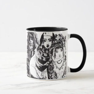 ANATOLIAN GIRLS Schwarz-weiße ethnische Mode Tasse