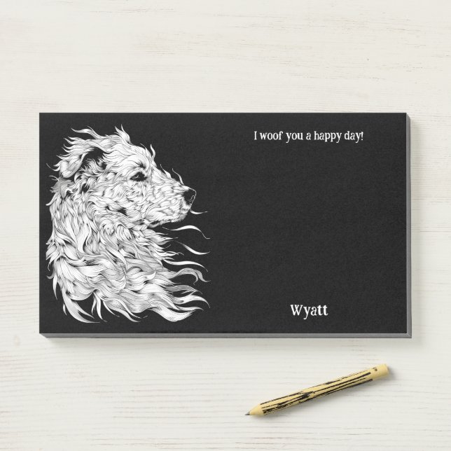 Anatolian Shepherd Abstrakt Art Dog Name Post-it Klebezettel (Auf Schreibtisch)