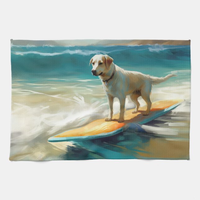 Anatolian Shepherd Beach Surfmalerei Geschirrtuch (Horizontal)