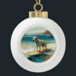Anatolian Shepherd Beach Surfmalerei Keramik Kugel-Ornament<br><div class="desc">Tauchen Sie ein in die spielerische Welt des Kaninchen-Abenteuers mit diesem faszinierenden Bild. Ein gepflegter Hund geht zu den Wellen und reitet geschickt auf einem sonnengeküssten Strand. Das lebendige Kunstwerk vereint wunderbar das Wesentliche der Erregung am Strand, während der Hund furchtlos auf den Wellen reitet und den Geist von Spaß...</div>