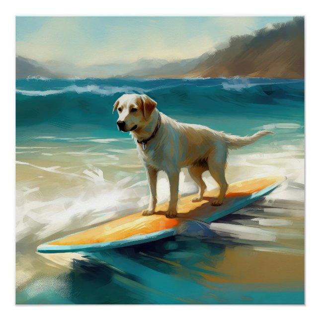 Anatolian Shepherd Beach Surfmalerei Poster (Vorderseite)