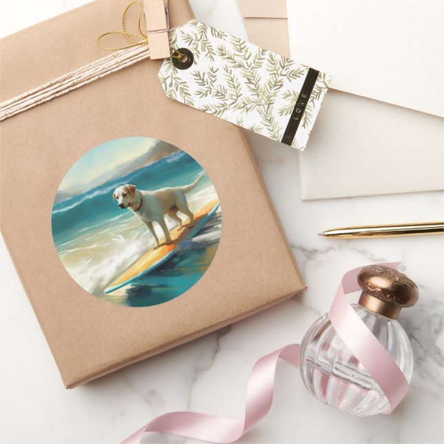 Anatolian Shepherd Beach Surfmalerei Runder Aufkleber (Schenken)