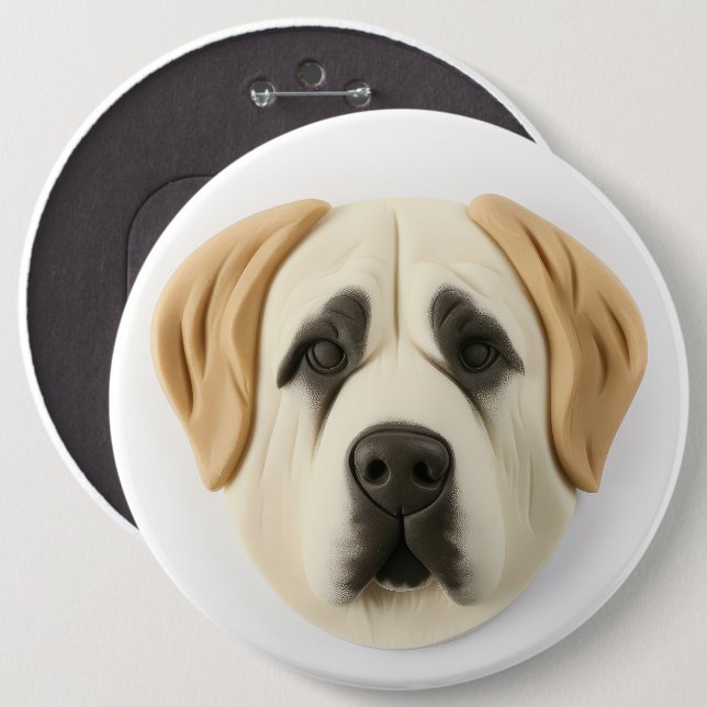 Anatolian Shepherd Dog 3D Inspiriert Button (Vorne & Hinten)