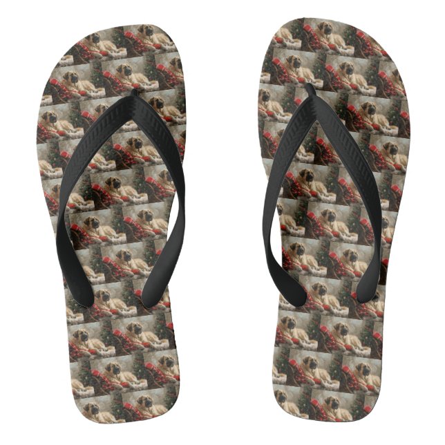 Anatolian Shepherd Dog Christmas festival Flip Flops (Fußbett)