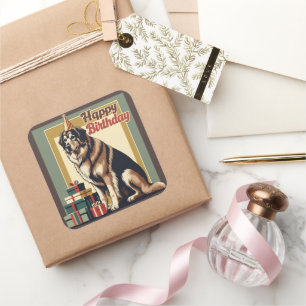 Anatolian Shepherd Dog farbenfroh Quadratischer Aufkleber