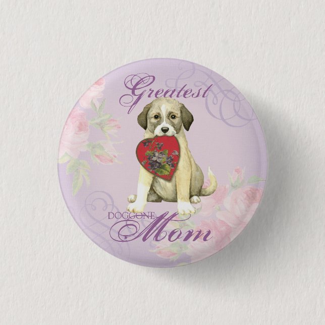 Anatolian Shepherd Dog Heart Mama Button (Vorderseite)