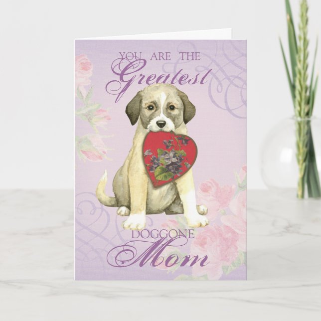 Anatolian Shepherd Dog Heart Mama Feiertagskarte (Vorderseite)