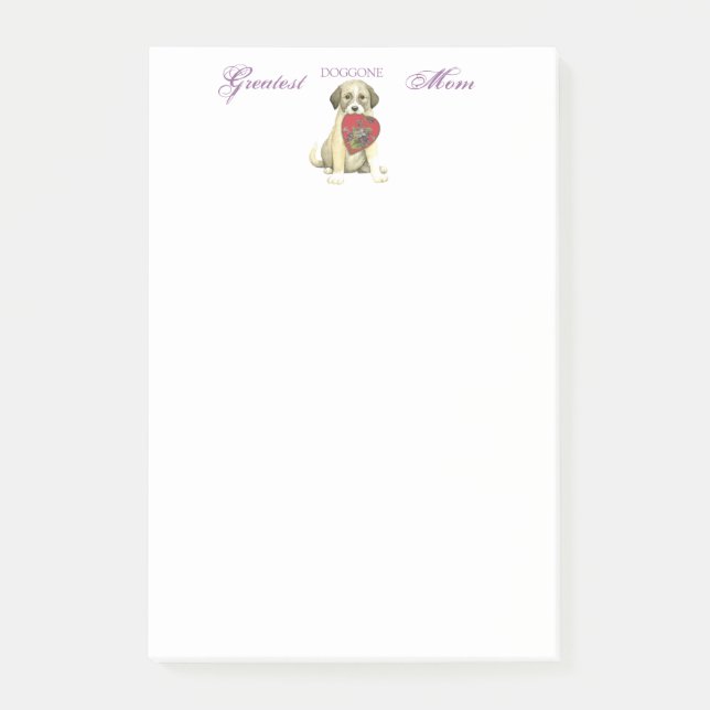Anatolian Shepherd Dog Heart Mama Post-it Klebezettel (Vorderseite)