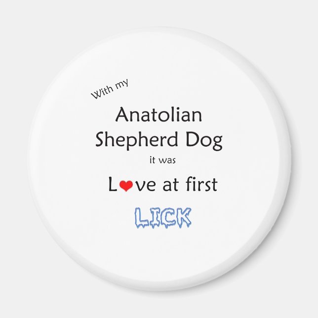 Anatolian Shepherd Dog Lick Design Magnet (Vorne)