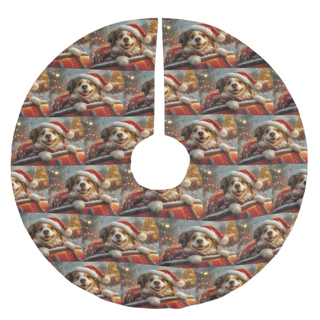 Anatolian Shepherd Dog Roller Untersetzer Weihnach Polyester Weihnachtsbaumdecke (Vorderseite)