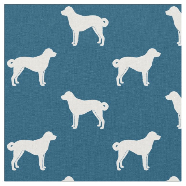 Anatolian Shepherd Dog Silhouetten Gemustert Stoff (Nahaufnahme)