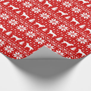 Anatolian Shepherd Dog Silhouetten Weihnachten Wei Geschenkpapier