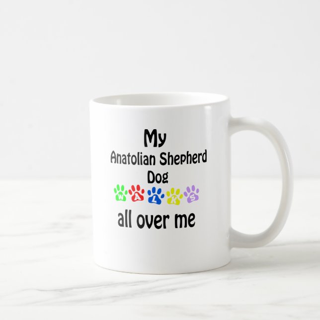 Anatolian Shepherd Dog Walks Design Kaffeetasse (Rechts)