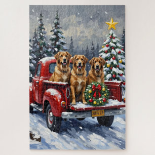 Anatolian Shepherd Dog Weihnachten Rotes Lastwagen Puzzle