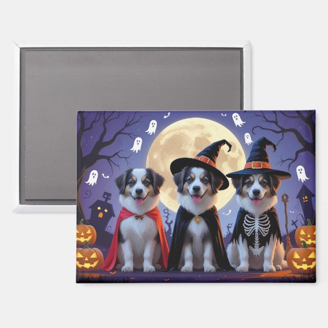 Anatolian Shepherd Dogs Pumpkin Halloween Funny Magnet (Vorderseite/Rückseite)