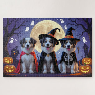 Anatolian Shepherd Dogs Pumpkin Halloween Funny Puzzle