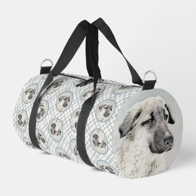 Anatolian Shepherd Fawn Malerei Original Dog Art Duffle Bag (Linke Seite)