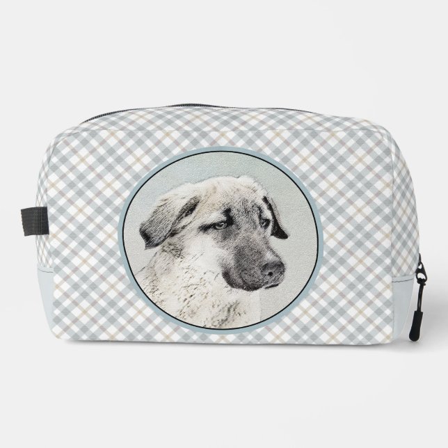 Anatolian Shepherd Fawn Malerei Original Dog Art Waschbeutel (Vorderseite)