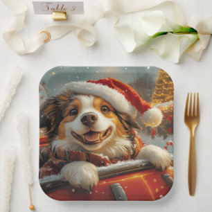 Anatolian Shepherd Hund Achterbahn Weihnachten Pappteller