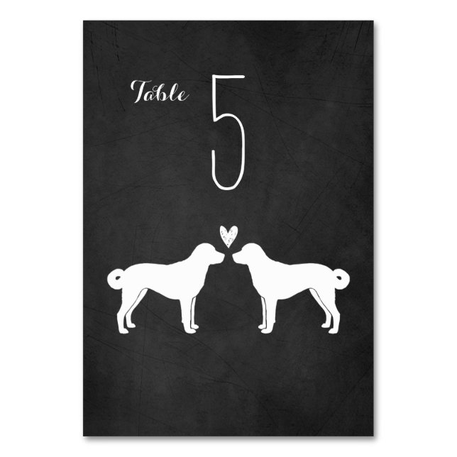 Anatolian Shepherd Hunde Hochzeit Empfang Tischnummer (Vorderseite)