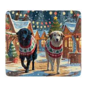 Anatolian Shepherd Hunde Weihnachten Schnee Urlaub Schneidebrett