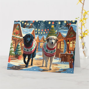 Anatolian Shepherd Hunde Weihnachtsschneeurlaub Karte