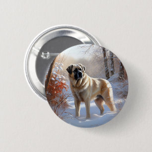 Anatolian Shepherd Let It Snow Christmas Button