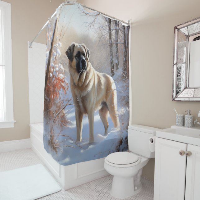 Anatolian Shepherd Let It Snow Christmas Duschvorhang (Beispiel)