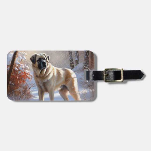 Anatolian Shepherd Let It Snow Christmas Gepäckanhänger (Vorderseite horizontal)