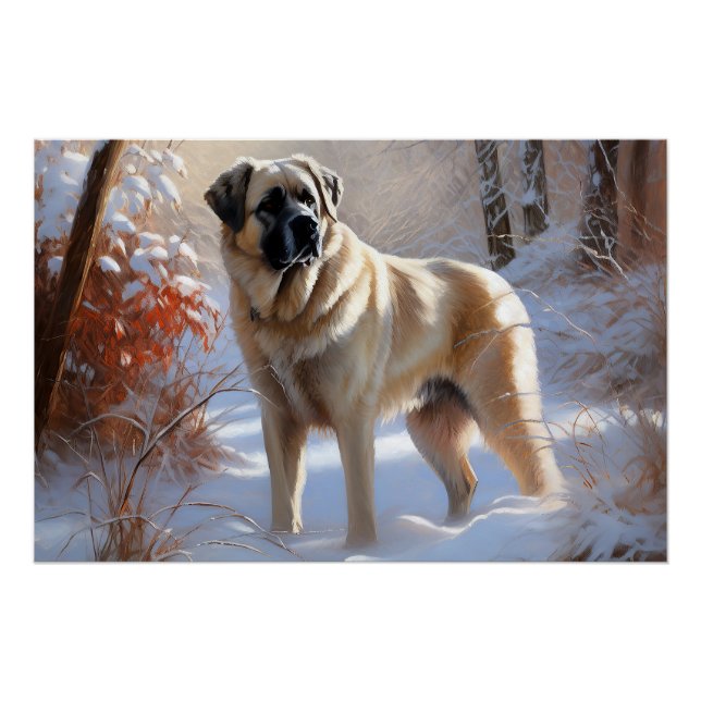 Anatolian Shepherd Let It Snow Christmas Poster (Vorderseite)
