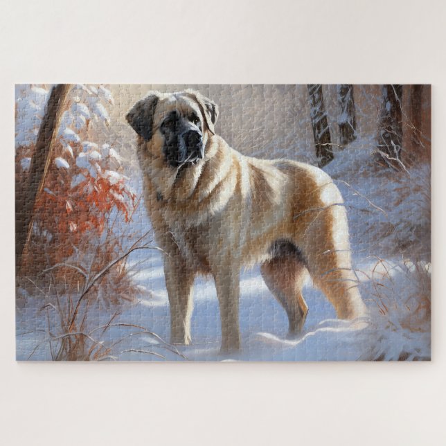 Anatolian Shepherd Let It Snow Christmas Puzzle (Horizontal)