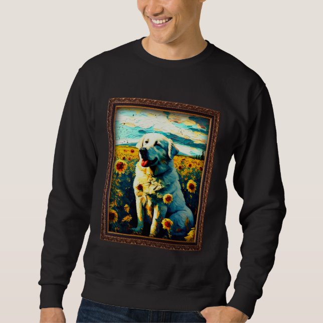 Anatolian Shepherd Painting Sunflower Flower Mom W Sweatshirt (Vorderseite)