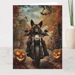 Anatolian Shepherd Riding Motorrad Halloween Karte