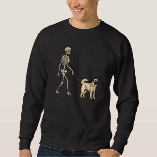 Anatolian Shepherd Skeleton Dog Walking Halloween  Sweatshirt