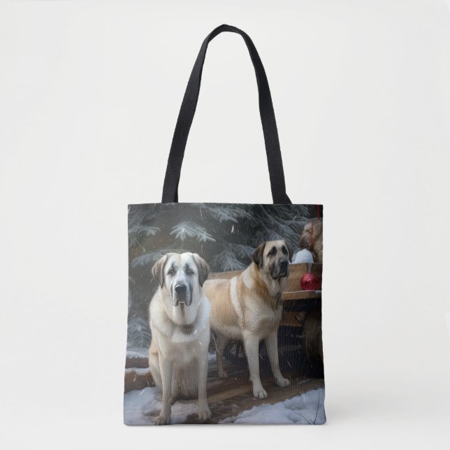 Anatolian Shepherd Snowy Sleigh Weihnachtsdekor (Vorderseite)