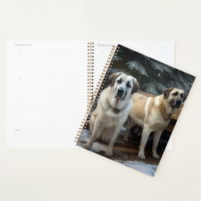 Anatolian Shepherd Snowy Sleigh Weihnachtsdekor Planer (Anzeige)