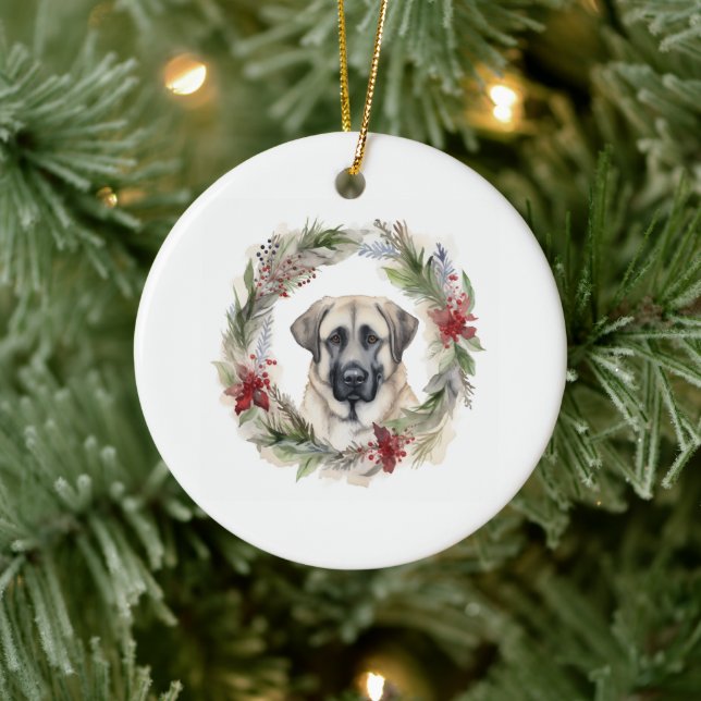 Anatolian Shepherd Weihnachtsfeiertag Keramik Ornament (Baum)
