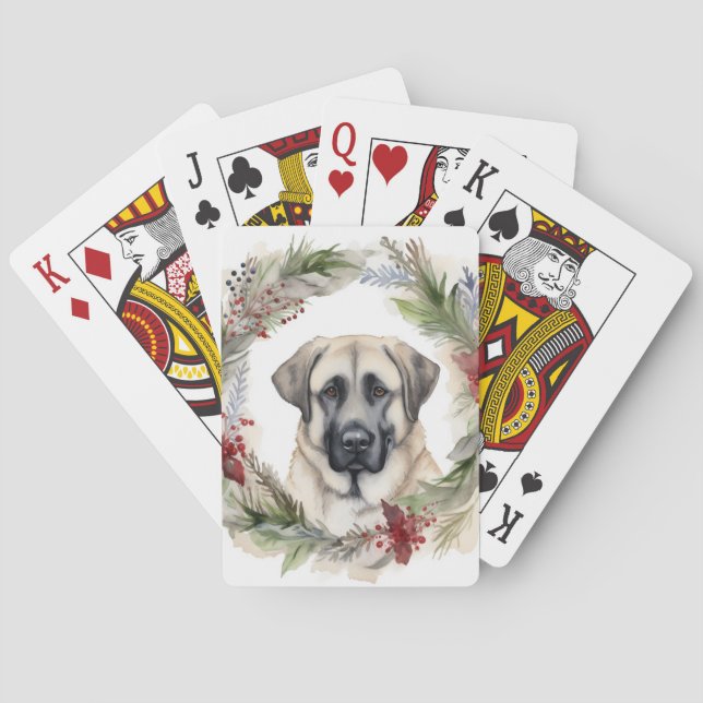 Anatolian Shepherd Weihnachtsfeiertag Spielkarten (Rückseite)
