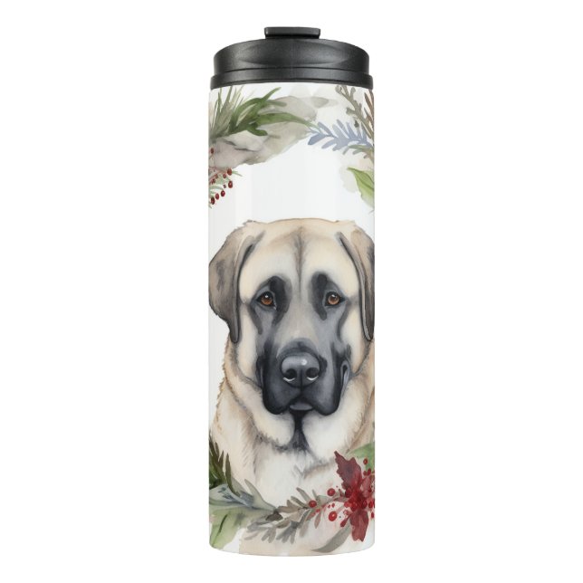 Anatolian Shepherd Weihnachtsfeiertag Thermosbecher (Vorderseite)