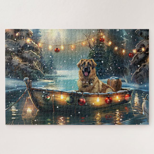 Anatolian Shepherd Weihnachtsfeiertage Puzzle (Horizontal)