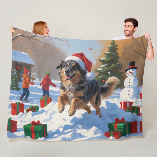 Anatolian Shepherd Weihnachtsfest Schnee Fleecedecke (Beispiel)