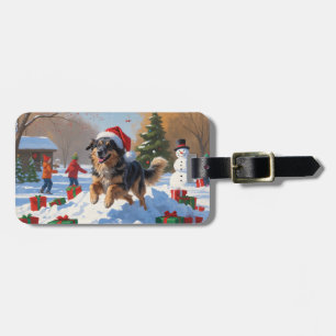 Anatolian Shepherd Weihnachtsfest Schnee Gepäckanhänger
