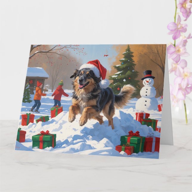 Anatolian Shepherd Weihnachtsfest Schnee Karte (Orchidee)