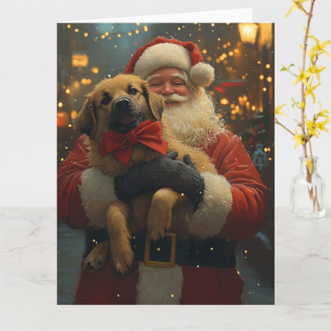 Anatolian Shepherd Weihnachtsmann Weihnachten Weih Karte (Gelbe Blume)