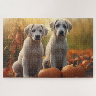 Anatolian Shepherd Welpe Herbstfreude Kürbis Puzzle