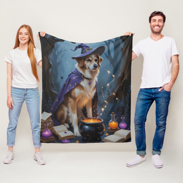 Anatolian Shepherd Whimsical Halloween Malerei Fleecedecke (Beispiel)