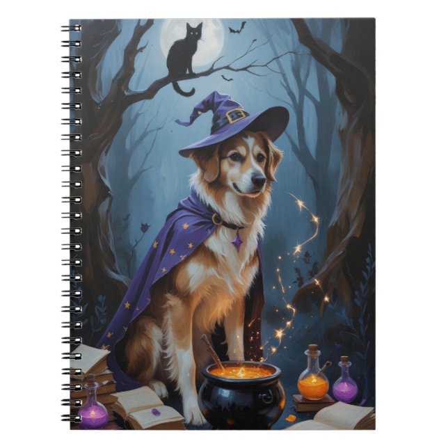 Anatolian Shepherd Whimsical Halloween Malerei Notizblock (Vorderseite)