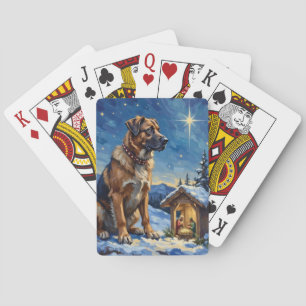 Anatolianscher Hirtenhund bewacht Weihnachtskrippe Spielkarten